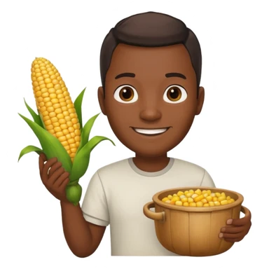 BLACK MAN HOLDING AN COOK CORN POT sticker