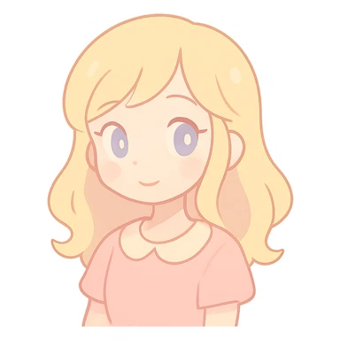 pastel toon style blonde girl, soft pastel colors, smooth shading sticker