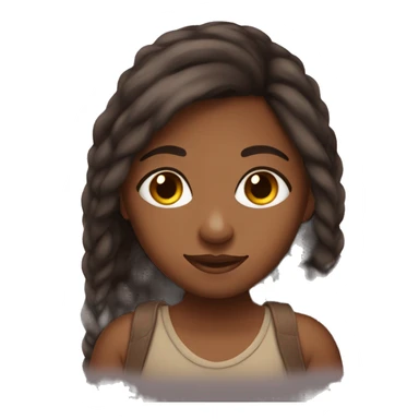 Cozy Brown skin girl with long back hair sticker