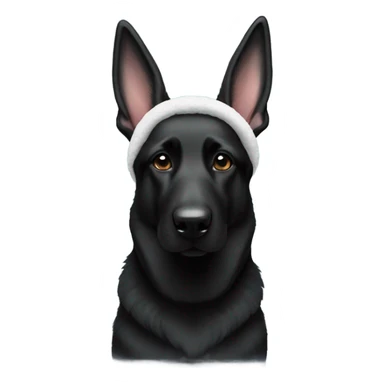All black German shepherd with bunny ears headband sticker