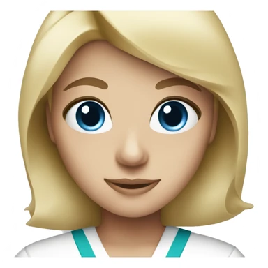 female blue eyes blonde nurse sticker