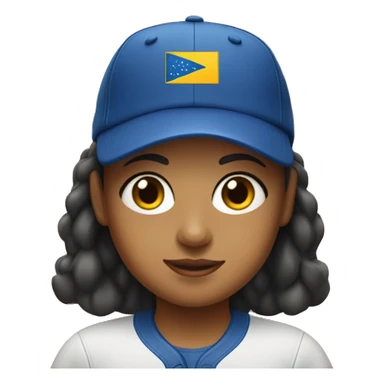 South American girl in baseball cap sticker