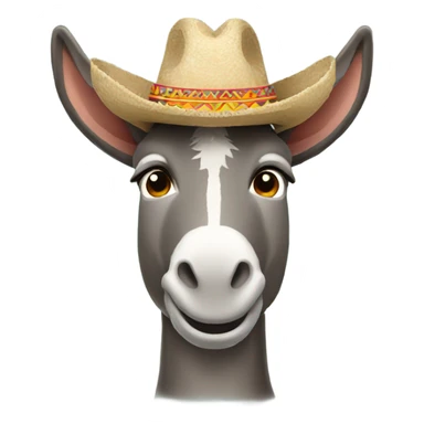 Donkey wearing a sombrero  sticker