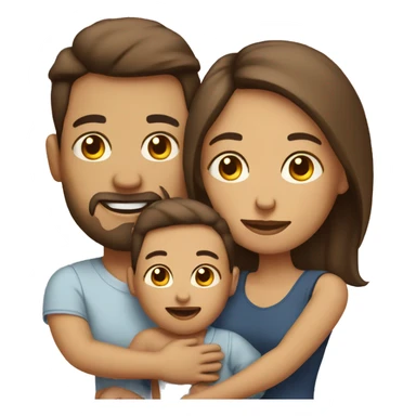 Parents with baby love sticker