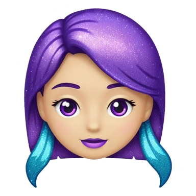 Glitter Roxo e Ciano Seta sticker