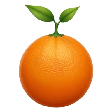 Fruit du démon orange avec des reliefs et une queue verte sur le dessus sticker