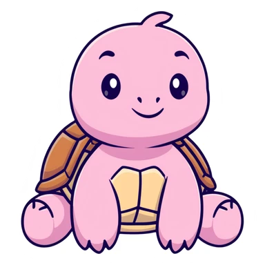 light pink turtle, cute, adorable, looks like a stuffed animal with no details in skin sticker
