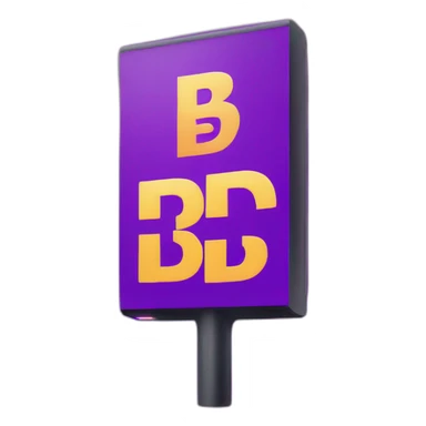 Purple vertical led sign that says B.C.D. sticker