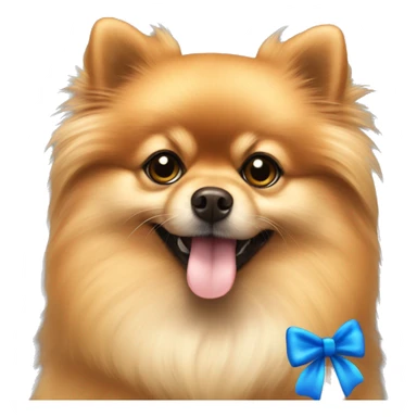 pomeranian orange sable with blue bow sticker