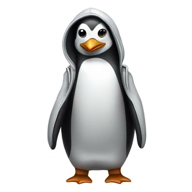 a penguin wearing a hoodie￼ sticker