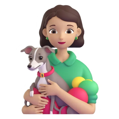 girl holding all grey Italian greyhound sticker