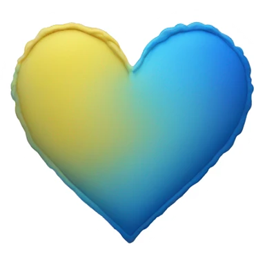 Yellow and blue ombré heart sticker