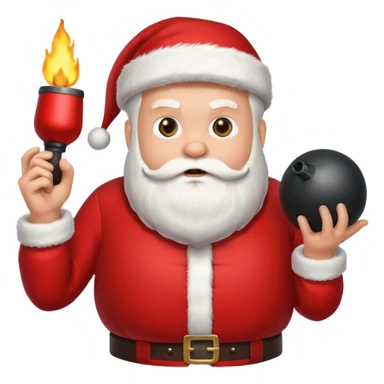 Santa holding a bomb sticker