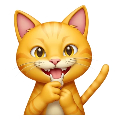 Yellow cat emoji biting pointer finger  sticker