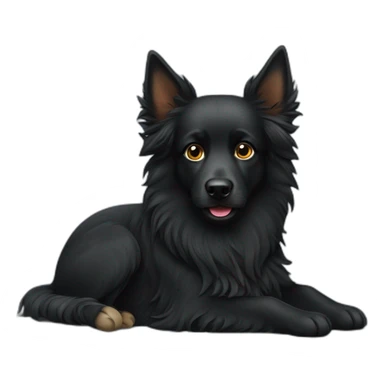 groenendael dog lying down sticker