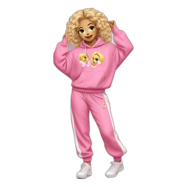 dancing-fair-haired-girl-pink-oversize-tracksuit sticker