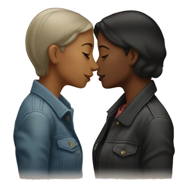 Two lesbian woman kissing sticker