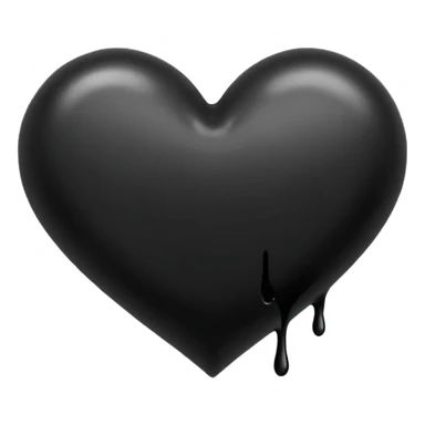 black ink heart emoji, blob, isolated on white background, grunge, like pen stroke, flat sticker