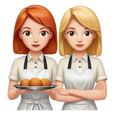Red head and blonde girl servers  sticker