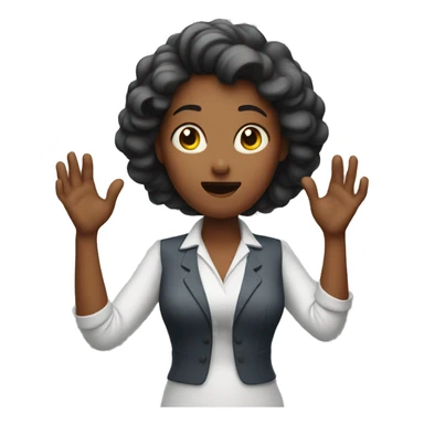 woman shrugging hands sticker