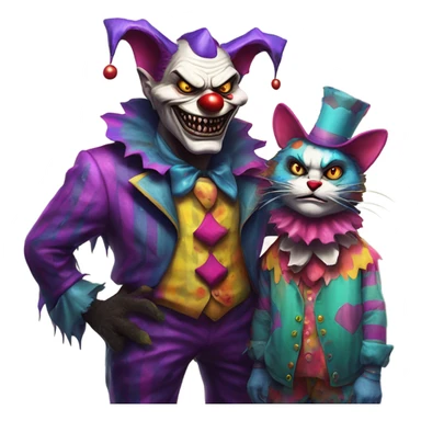 horror clown cat sticker