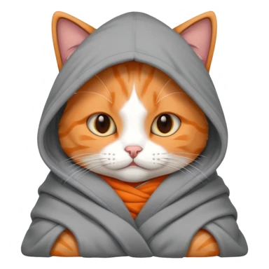 Cozy cat in blanket and hoodie  sticker