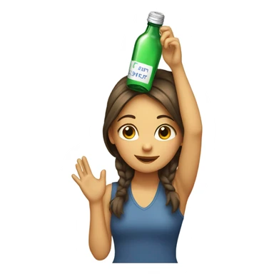Girl with bottle on her head sticker