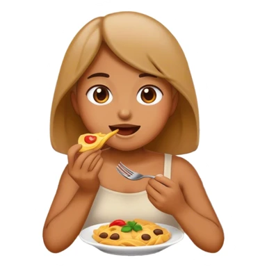 Emoji eating the food in the kitchen  sticker