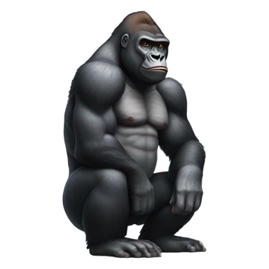 The gorilla scratches its head sticker
