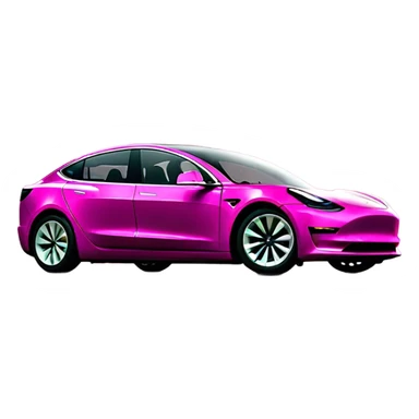 intensive Pink color Tesla model 3 front veiw sticker