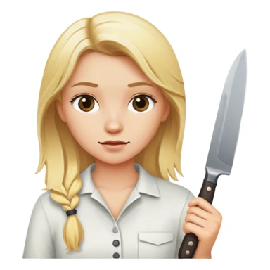 Blonde girl with a knife  sticker