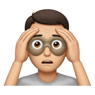 Man with shadow covering eyes and he’s scared sticker