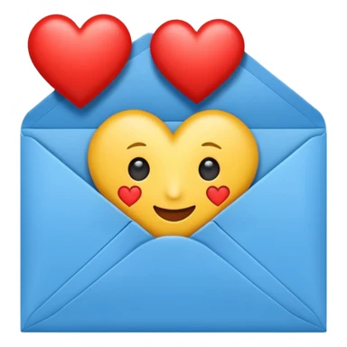 an envelope with one bright red and glossy heart coming out of it emoji sticker