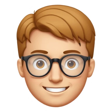 gigachad with nerdy glasses, confident grin sticker