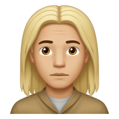 Lightskin man with long blonde Middle part hair sticker