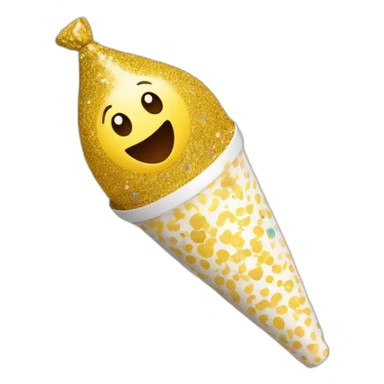 Create a festive party popper with glitter and confetti, set in a joyous celebration scene." sticker