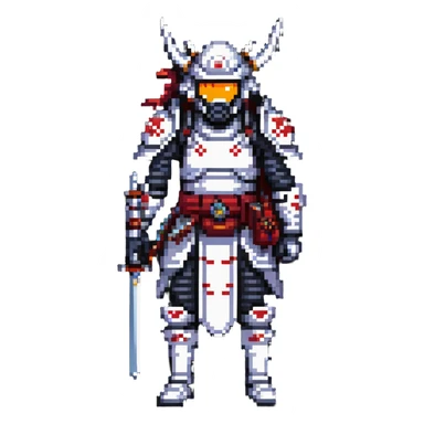 male cyborg samurai nomad with tech equipment sticker