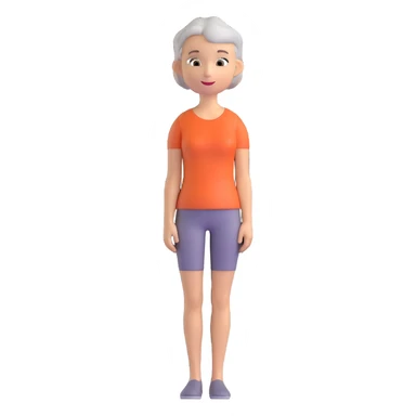 emoji of a slim woman with very short gray-blond hair sticker