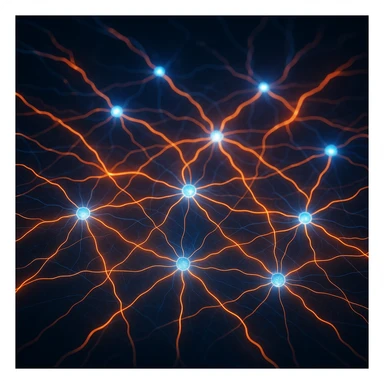 neural network with glowing pathways sticker