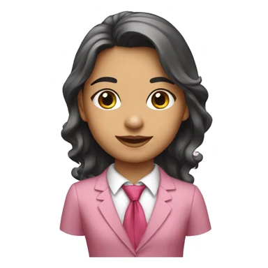 Niña con corbata rosa sticker