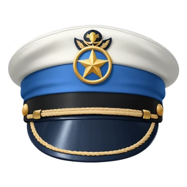 white captain hat with blue circle closeup alone sticker