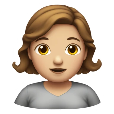 Obese girl blushing (with brown hair) sticker