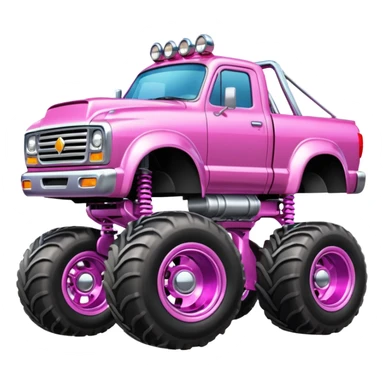 Big car monster truck with a big smile, pink sticker