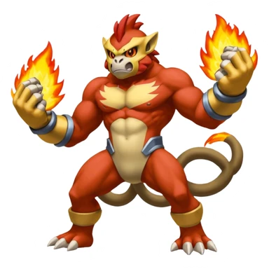 Coalossal-Machamp-Infernape-Pokémon-fusion, full body sticker