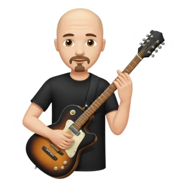 guitar player bald short goatee sticker