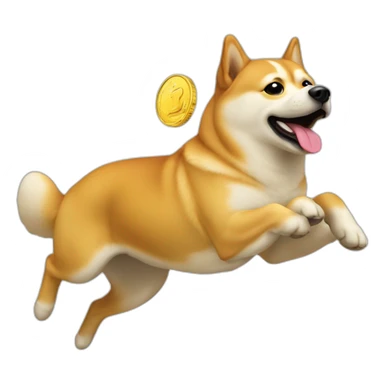 Doge coin dog falling sticker