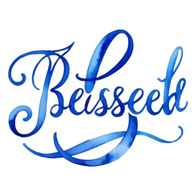 blue word "blessed" sticker