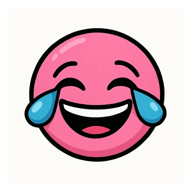 pink laughing emoji sticker