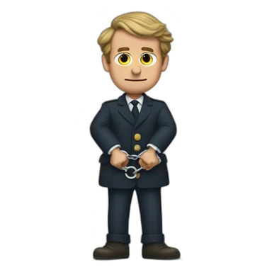 tramp Macron shackled in handcuffs sticker