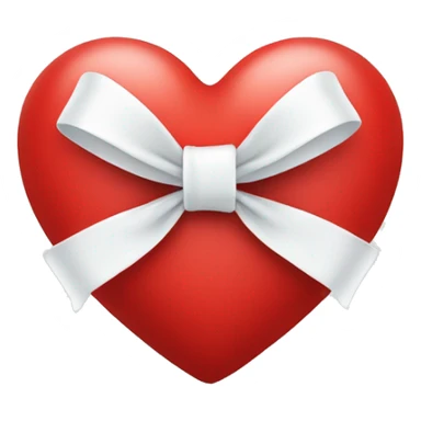 Red heart with white bow sticker